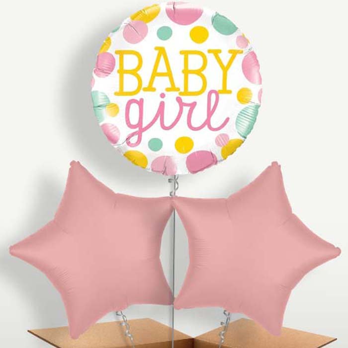 Baby Girl Bunch of Balloons inflated with Helium | Party Save Smile