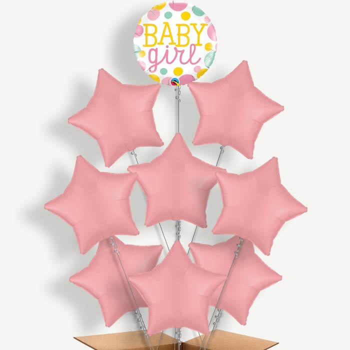 Baby Girl Balloon Bundle Inflated with Helium | Party Save Smile