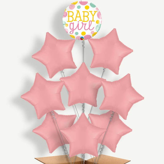 Baby Girl Balloon Bundle Inflated with Helium | Party Save Smile
