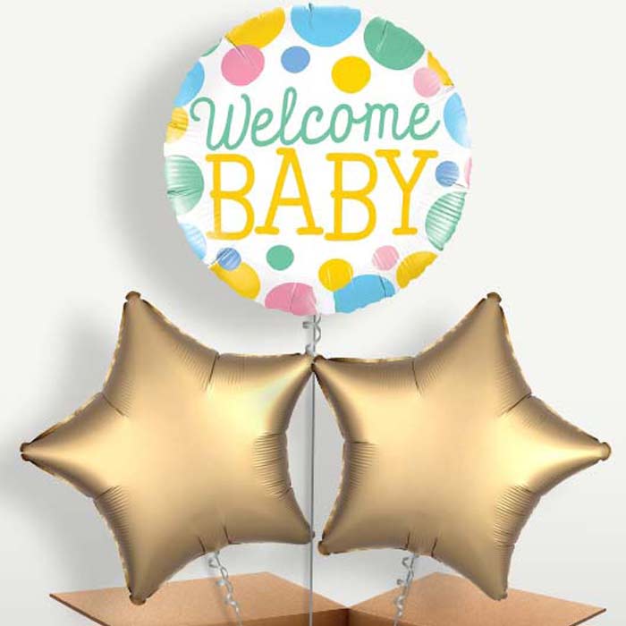 Welcome Baby Blue Helium Bunch of Balloons | Party Save Smile