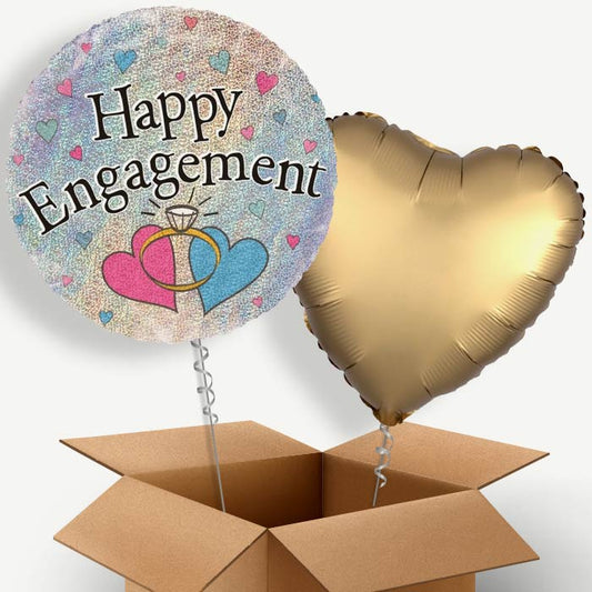 Hearts Engagement Helium Balloon Pair | Party Save Smile