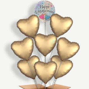 Hearts Engagement 9 Balloon Bundle Inflated with Helium