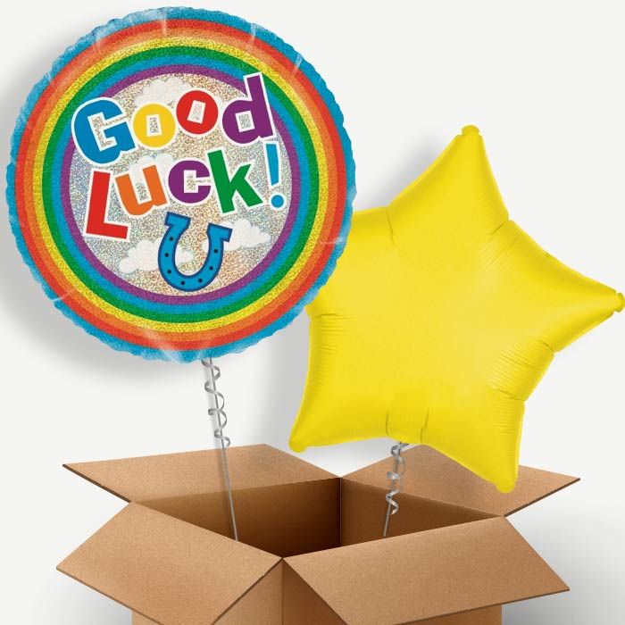 Good Luck (Horse Shoe) Helium Balloon Duo | Party Save Smile