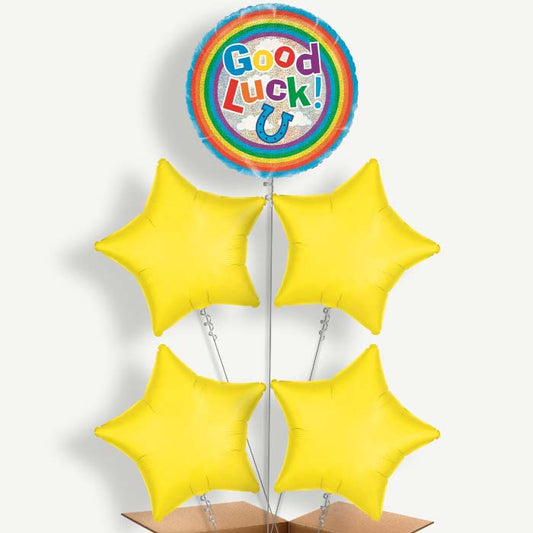 Good Luck Horse Shoe Balloon Cluster Inflated with Helium | Party Save Smile