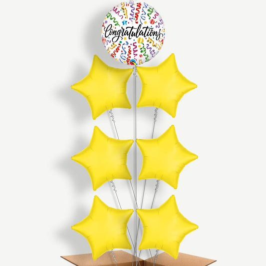 Congratulations Streamers Helium Balloon Arrangement | Party Save Smile
