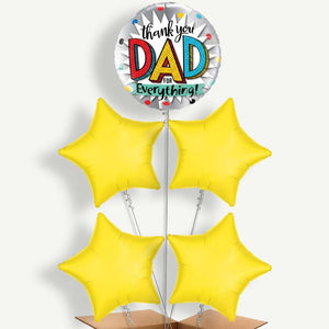 Thank You Dad Fathers Day 5 Helium Balloon Cluster