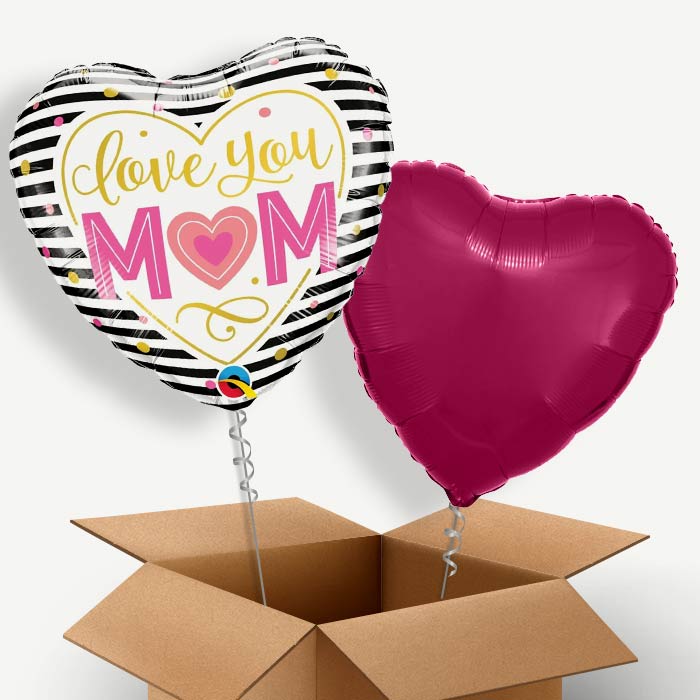 Love You Mum Helium Balloon Pair | Party Save Smile
