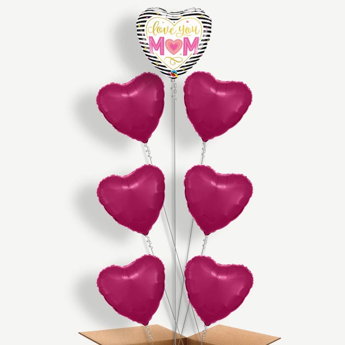 Love You Mum Balloon Arrangement Inflated with Helium | Party Save Smile