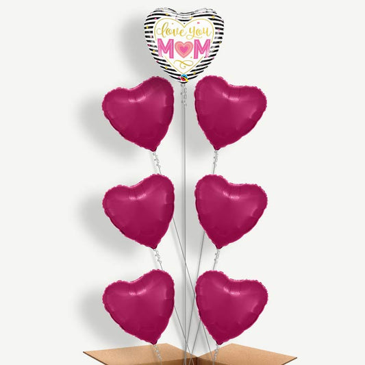 Love You Mum Balloon Arrangement Inflated with Helium | Party Save Smile
