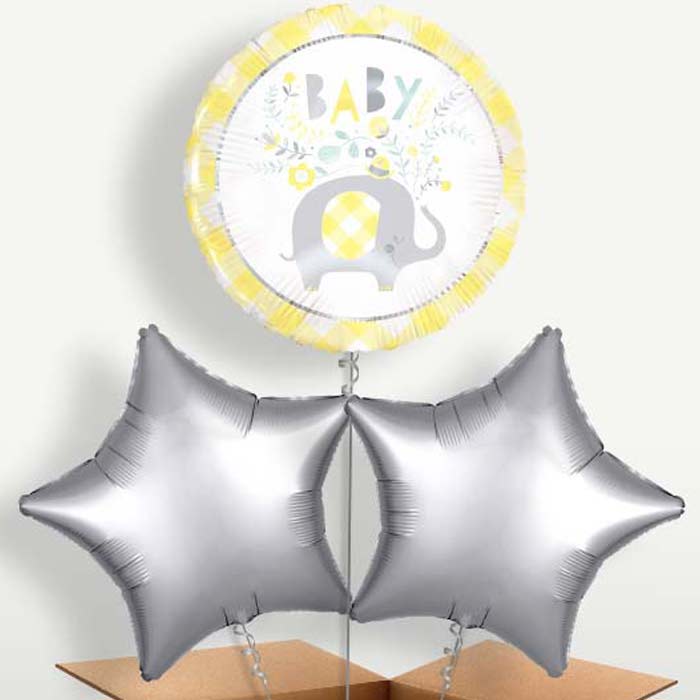 Yellow Elephant Baby Shower Helium Bunch of Balloons | Party Save Smile