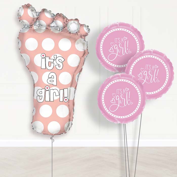 Its a Baby Girl Balloon Bouquet Delivered - Themed Bouquet | Party Save Smile