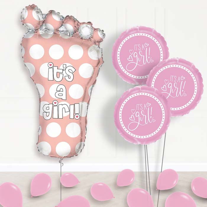 Its a Baby Girl Balloon Bouquet Delivered - Themed Bouquet and Latex | Party Save Smile