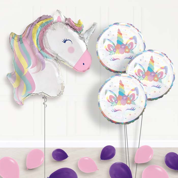 Pastel Unicorn Bouquet Balloons in a Box - Themed Bouquet with Latex | Party Save Smile