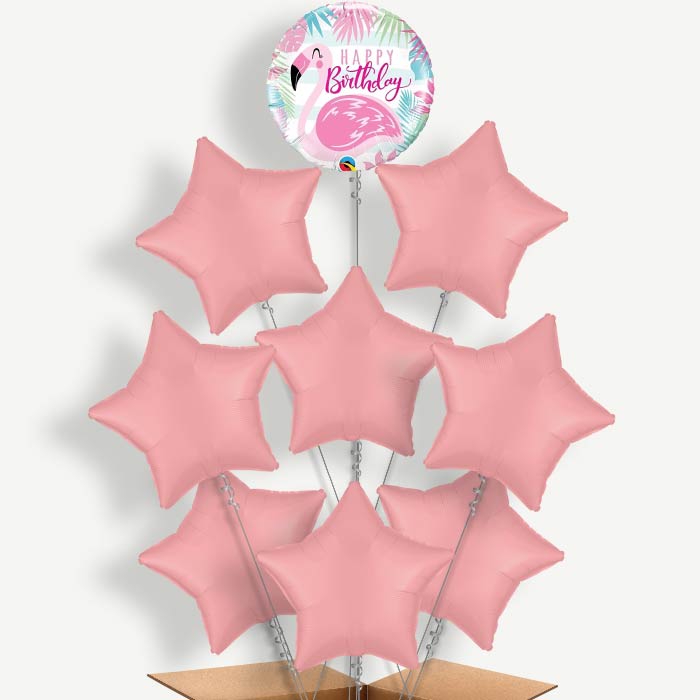 Flamingo Happy Birthday Helium Balloon Bundle | Party Save Smile