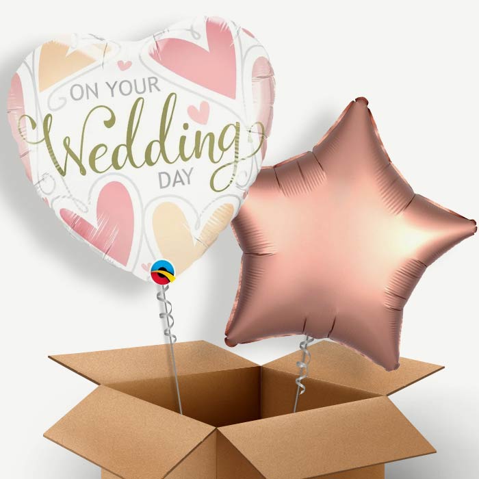 Wedding Day (Hearts) Helium Balloon Two | Party Save Smile