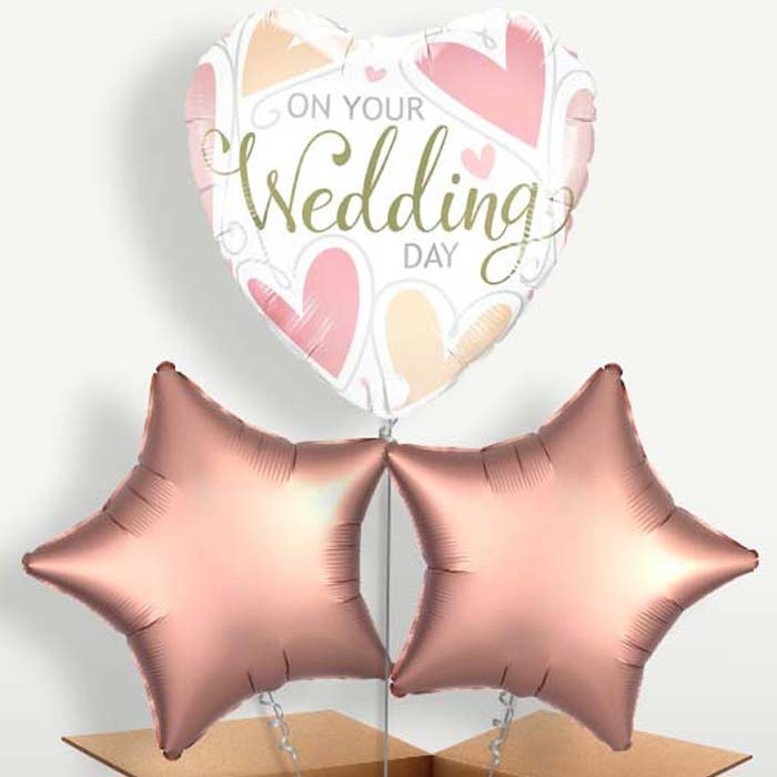 Wedding Day Hearts Helium Bunch of Balloons | Party Save Smile