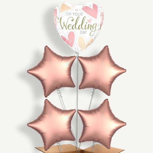 Wedding Day Hearts Helium Balloon Cluster  | Party Save Smile