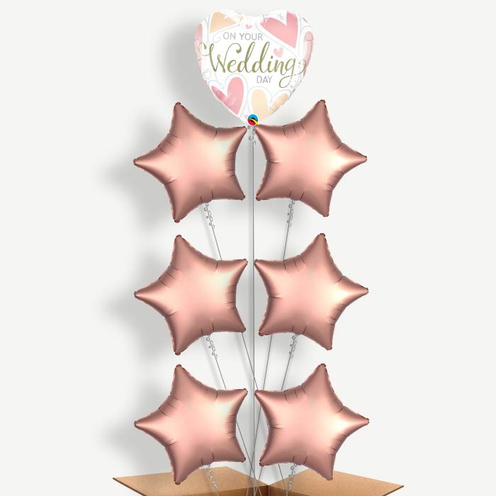 Wedding Day Hearts Helium Balloon Arrangement | Party Save Smile
