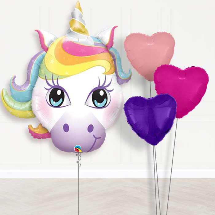 Magical Unicorn Balloon Bouquet in a Box - Plain Bouquet | Party Save Smile