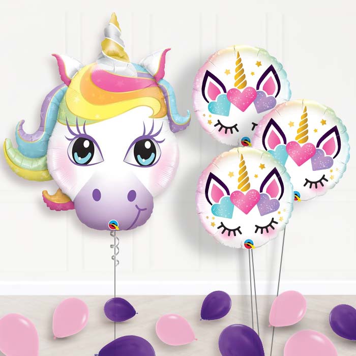 Magical Unicorn Balloon Bouquet in a Box - Themed Bouquet with Latex | Party Save Smile