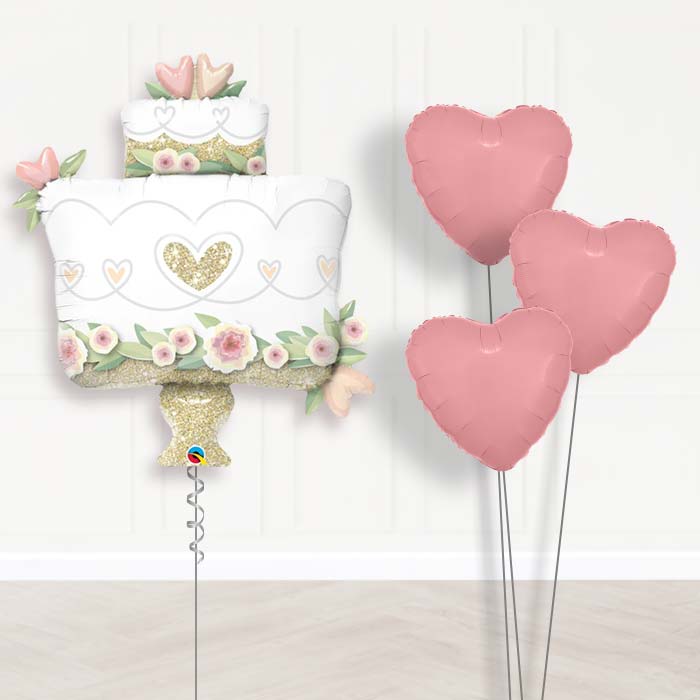 Wedding Balloon Displays in a Box - Cake - Plain Bouquet | Party Save Smile