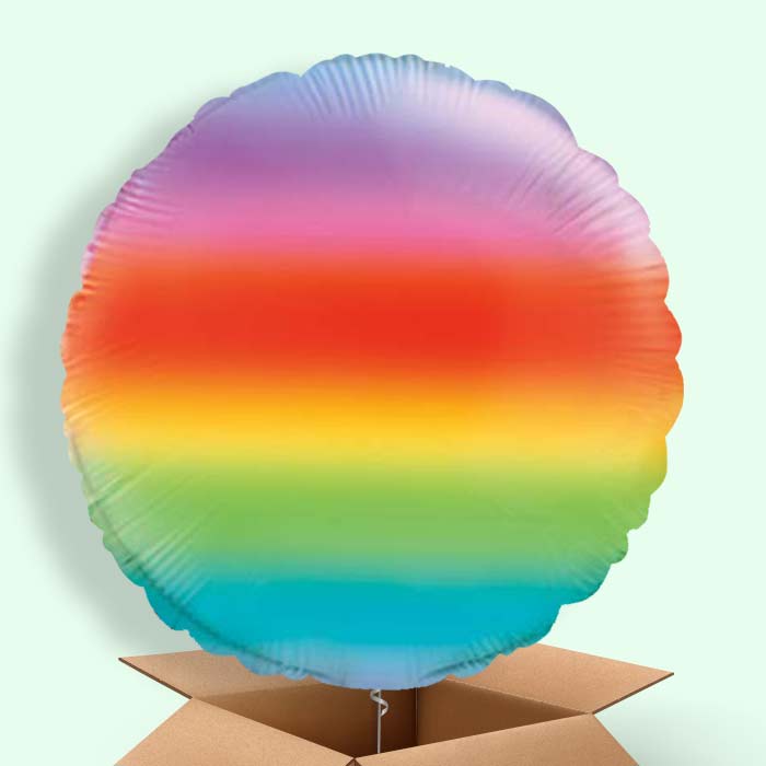 Ombre Rainbow Round Helium Balloons Delivered - 1 Balloon | Party Save Smile