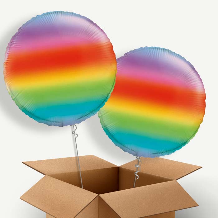 Ombre Rainbow Round Helium Balloon Two | Party Save Smile
