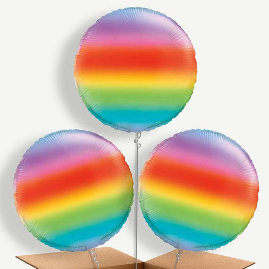 Ombre Rainbow Round Bunch of Balloons (Trio) | Party Save Smile