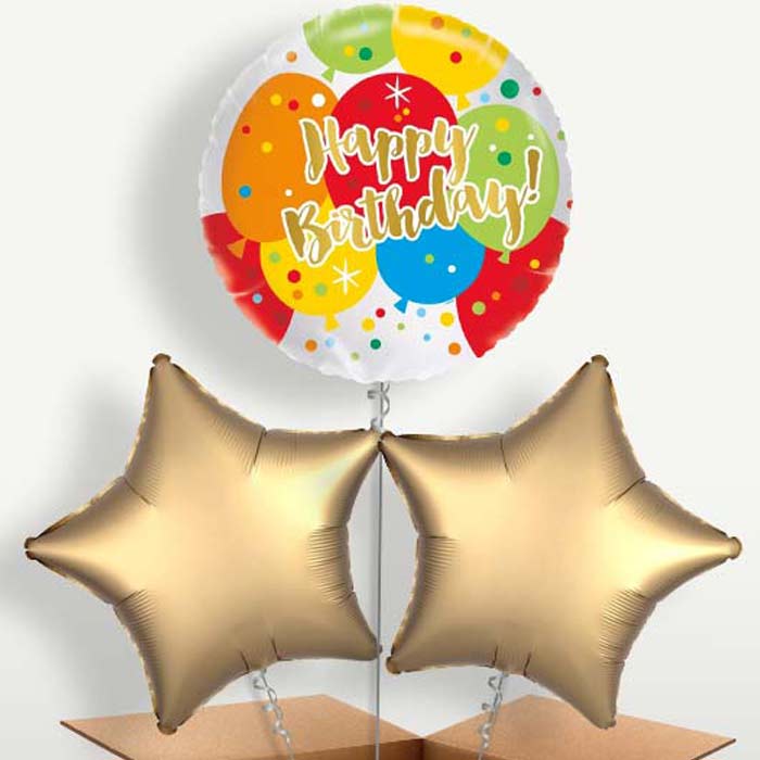 Colourful Birthday Bunch of Balloons inflated with Helium | Party Save Smile