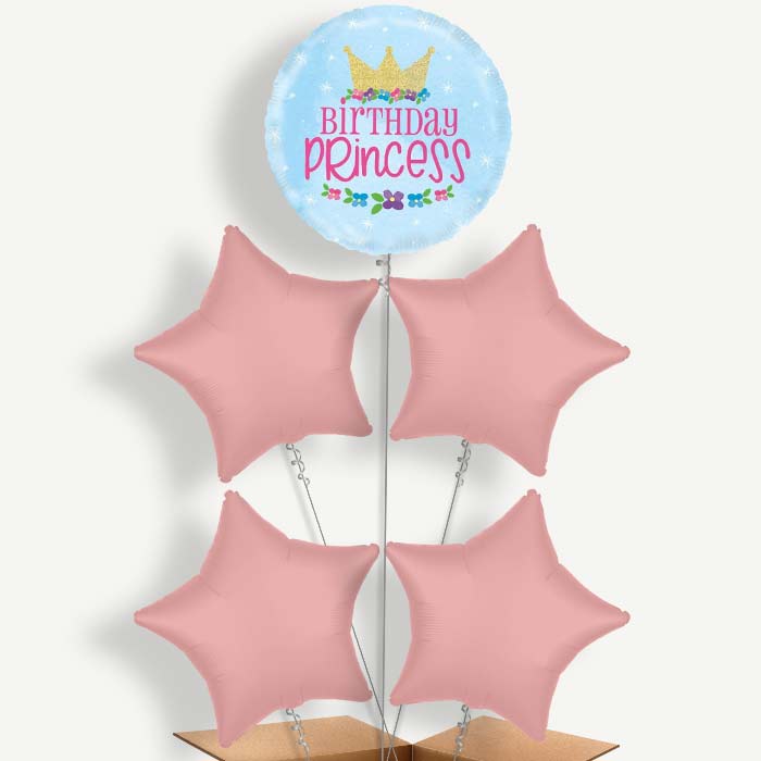 Magical Birthday Princess Helium Cluster Balloons | Party Save Smile