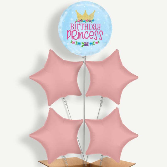 Magical Birthday Princess Helium Cluster Balloons | Party Save Smile