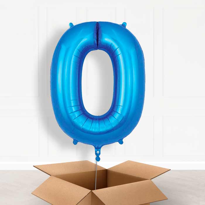 Blue Helium Filled Number Balloons 0-9
