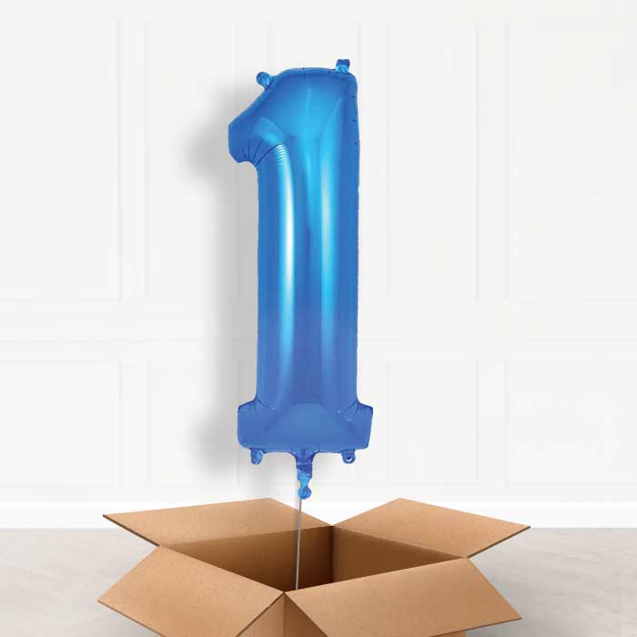 Blue Helium Filled Number Balloons 0-9