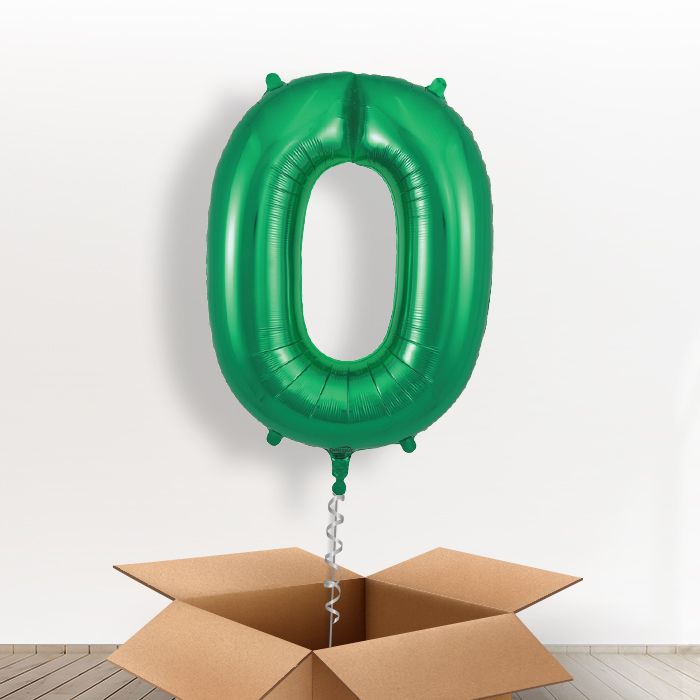 Green Helium Filled Number Balloons 0-9