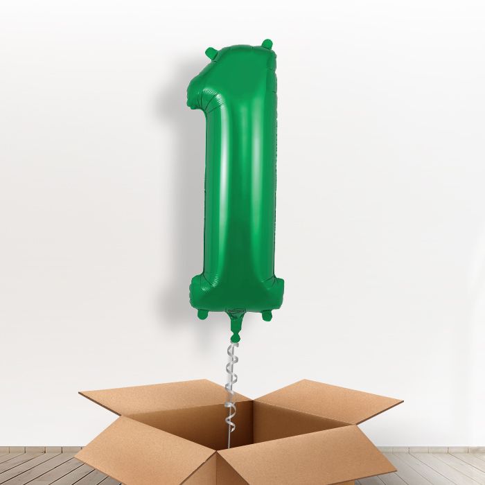 Green Helium Filled Number Balloons 0-9