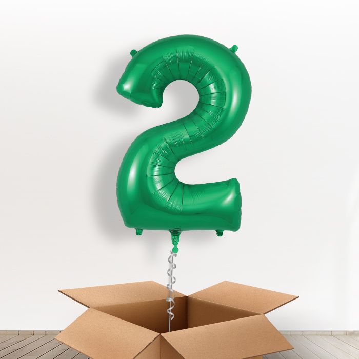 Green Helium Filled Number Balloons 0-9