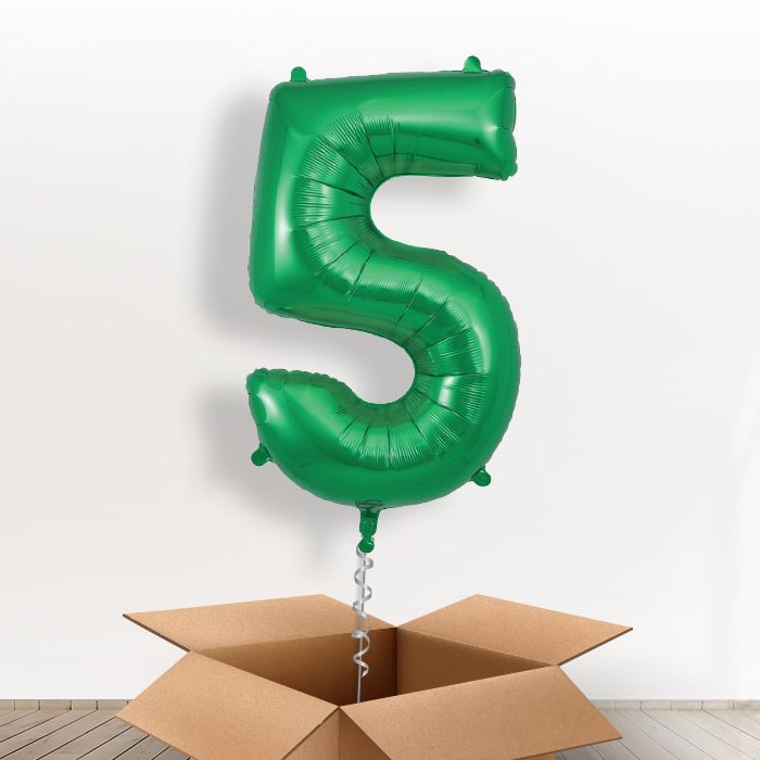 Green Helium Filled Number Balloons 0-9