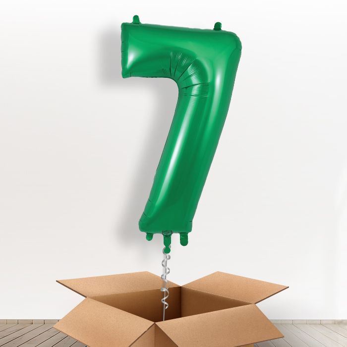 Green Helium Filled Number Balloons 0-9
