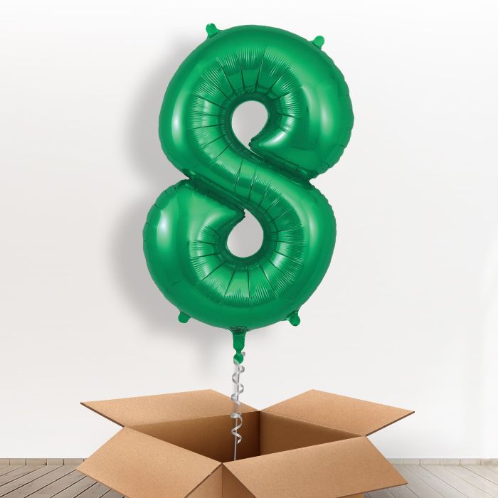 Green Helium Filled Number Balloons 0-9