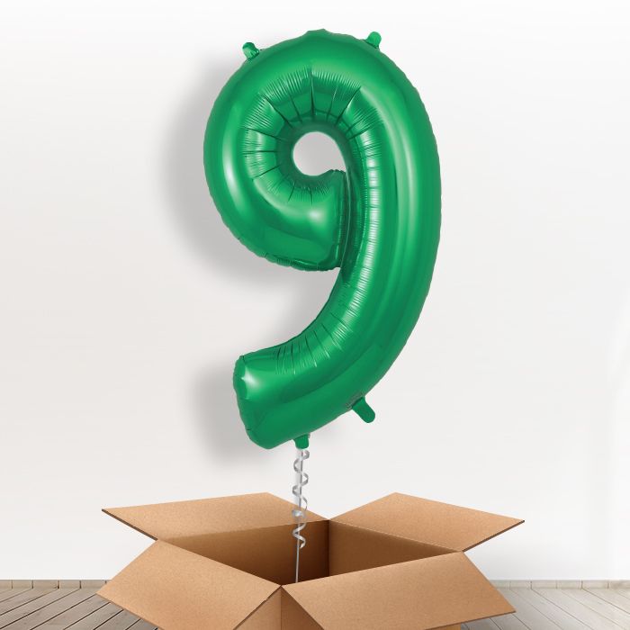 Green Helium Filled Number Balloons 0-9