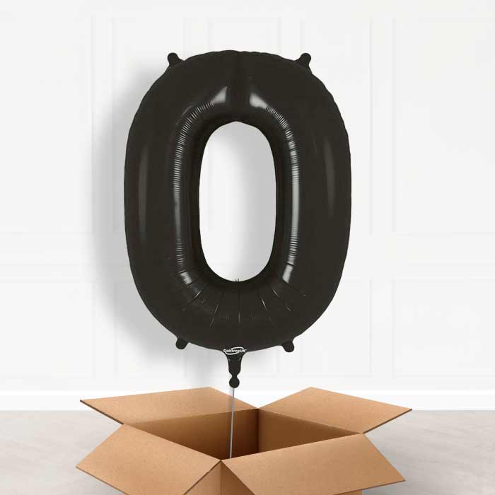 Black Helium Filled Number Balloons 0-9 - Party Save Smile