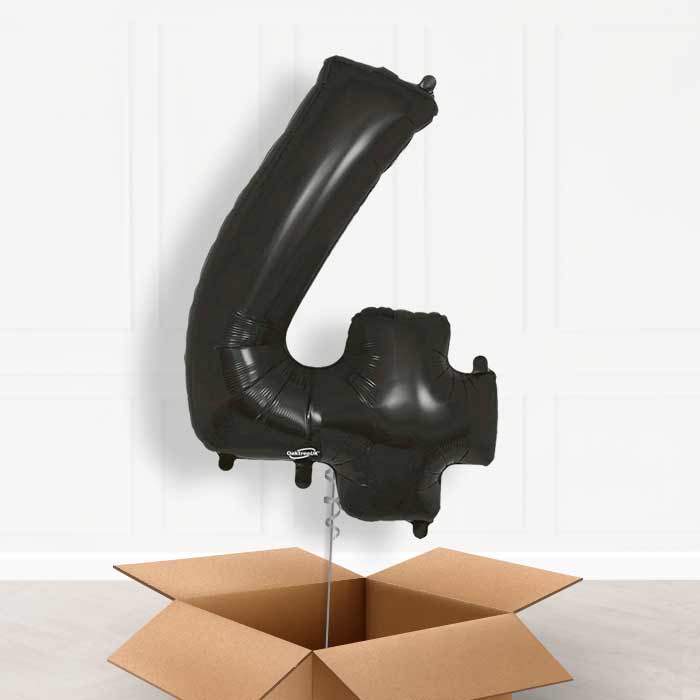 Black Helium Filled Number Balloons 0-9 - Party Save Smile