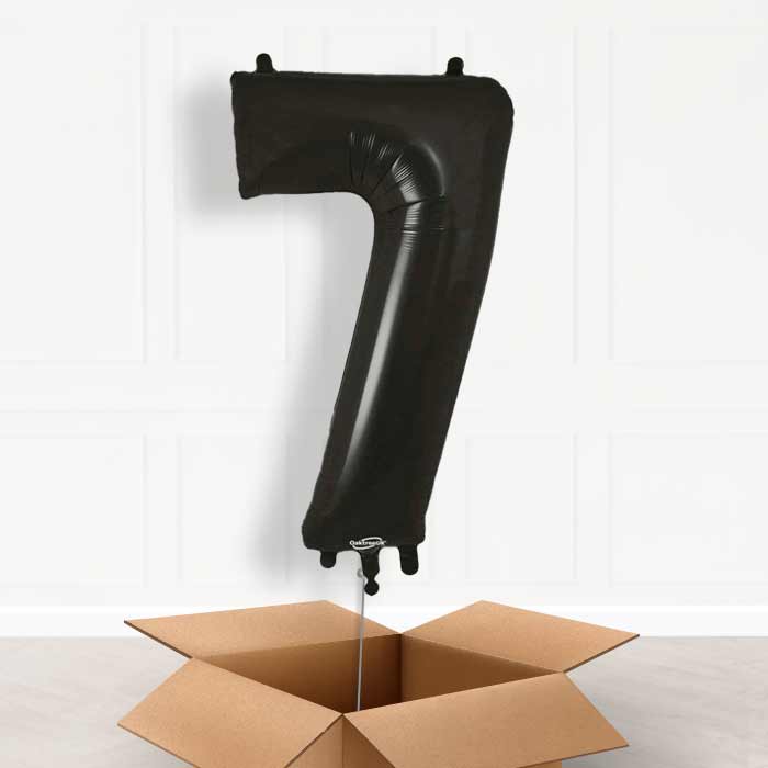 Black Helium Filled Number Balloons 0-9 - Party Save Smile