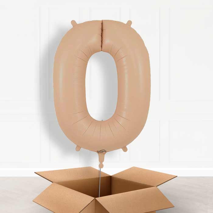 Nude Helium Filled Number Balloons 0-9 - Party Save Smile