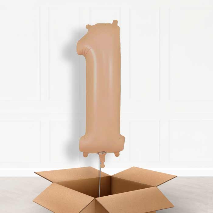 Nude Helium Filled Number Balloons 0-9 - Party Save Smile