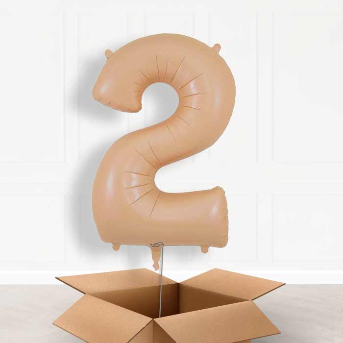 Nude Helium Filled Number Balloons 0-9 - Party Save Smile
