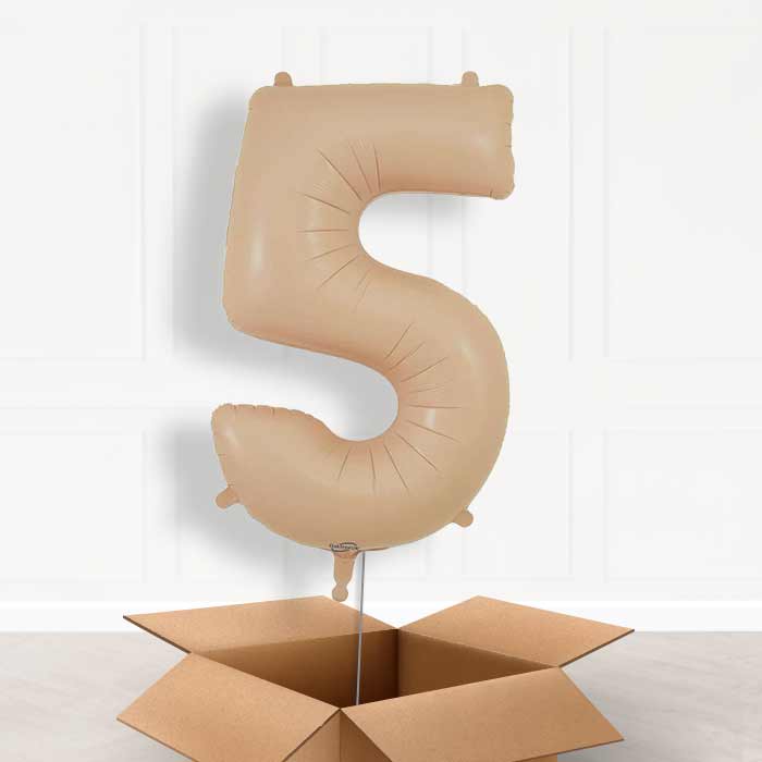 Nude Helium Filled Number Balloons 0-9 - Party Save Smile