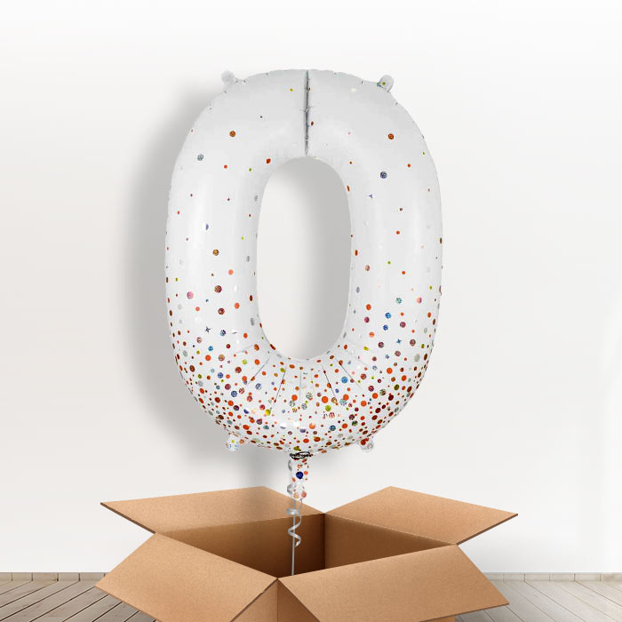 Rose Gold and White Helium Filled Number Balloons 0-9 - Party Save Smile
