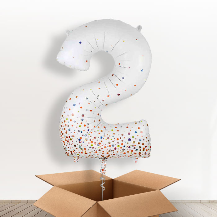 Rose Gold and White Helium Filled Number Balloons 0-9 - Party Save Smile