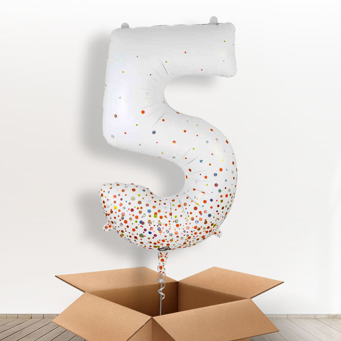 Rose Gold and White Helium Filled Number Balloons 0-9 - Party Save Smile